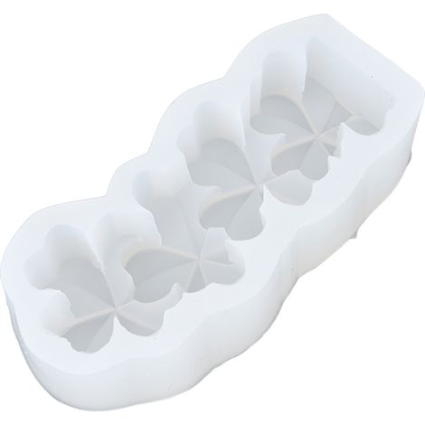 Moules à Bougies en Silicone Alimentaire, Faciles à Démouler - Moule DIY pour Chocolat, Gâteau et Décoration Maison - Forme Trèfle à Quatre Feuilles (1/5)