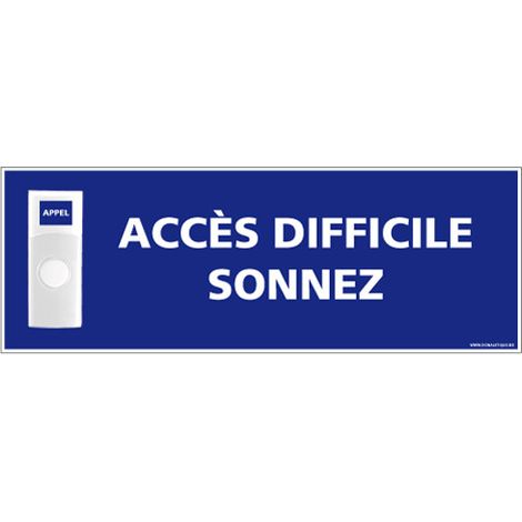 Panneau de signalisation APPEL RAMPE D'ACCES + Sonnette intégrée (G1111) - Plastique PVC 1,5 mm - 350 x 125 mm