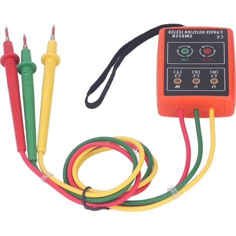 Testeur de séquence triphasé portable SM852B : indicateur de rotation de phase CA, détecteur de courant et de tension. (1/5)