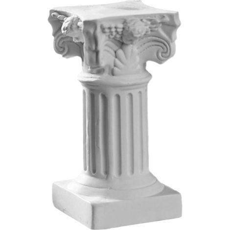 Bougeoir en Résine Blanc de Colonne Romaine, Décoration de Table Pratique et Résistante à Haute Température pour Salon et Bureau (1/5)