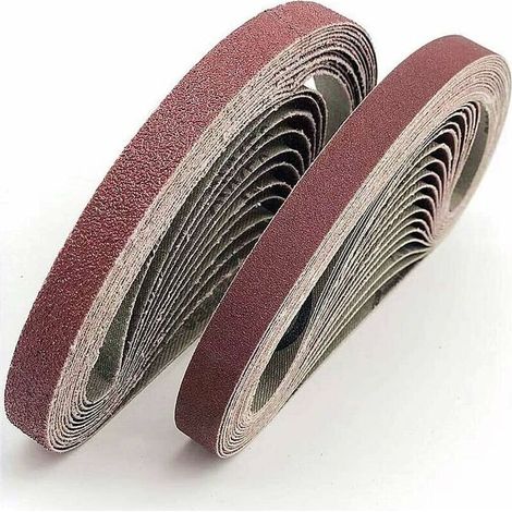 Bande abrasive 13x457 mm.5 sortes de gravier mixte (6(40/80/120/180/320).Ensemble de Bandes Abrasives,pour Black & Decker Powerfeileponceuses à bande(30 pièces) (1/4)