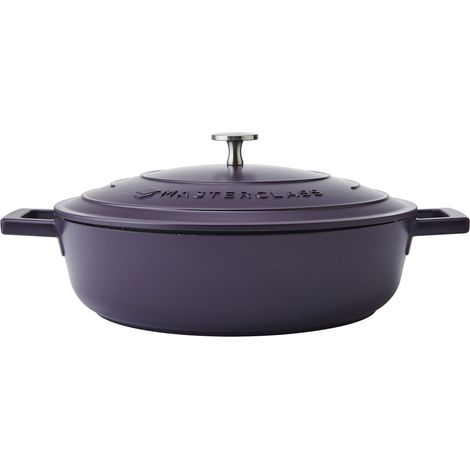 MasterClass Casseruola pocode profonda alluminio fuso, viola, 28 cm, 4 litri, in scatola de scatola regalo de