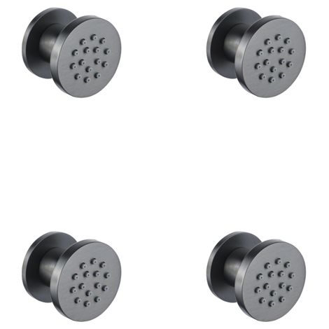 Fortifura Calvi douche latérale - 5 cm - ronde - 4 pièces - Gunmetal brossé PVD