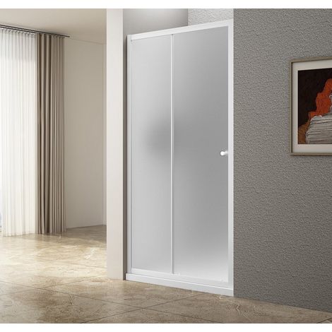Porte de douche coulissante UGGA 1200 mm, verre Brick, blanc (1/4)