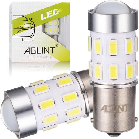P21W LED Bulb 1156 BA15S 24SMD 12V 24V Car Reverse Light White (1/5)