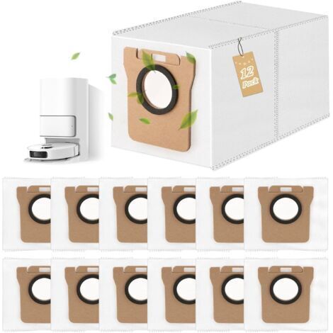 12 Stück Ersatz-Staubbeutel für Xiaomi S20/X10+/L10s/L20 Saugroboter-Zubehör (2,5 l)