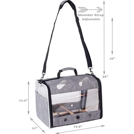 Vogeltransporttasche, transparent, Metalltablett, Holzsitzstange, für Wellensittichreisen (1/5)