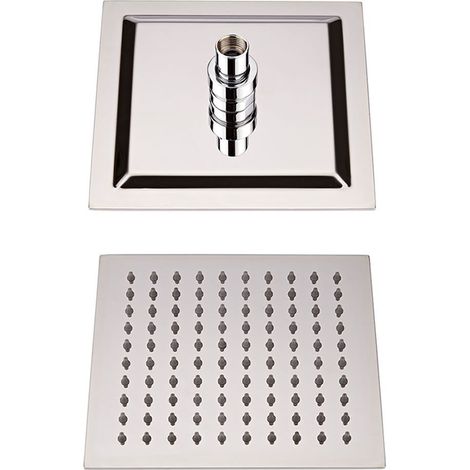 Milano Arvo 300mm Square Ultra Thin Fixed Rainfall Shower Head - Chrome (1/2)