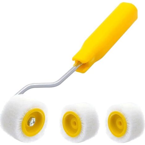 Kleine 2-cm-Farbrolle mit 2 Ersatz-Wollrollen für Ausbesserungsränder, Mini-Farbrollen-Set zum Streichen (1/5)