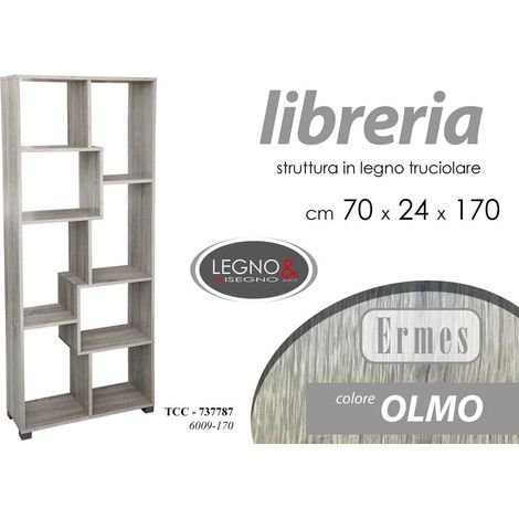 Libreria Ermes olmo cm 70x24x178 h
