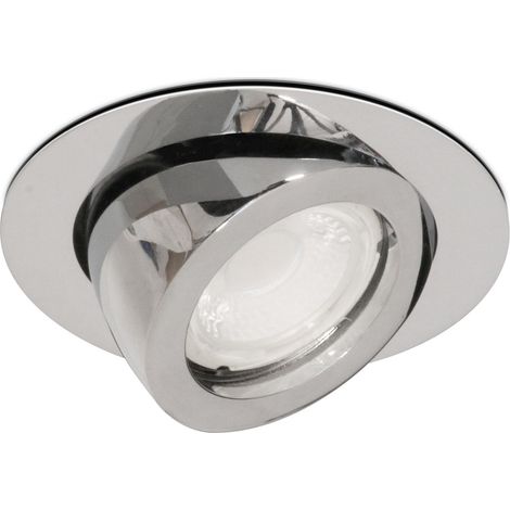 Empotrable techo tilt MINI LUNA Redondo ajustable GX5.3 50W Cromo (1/4)