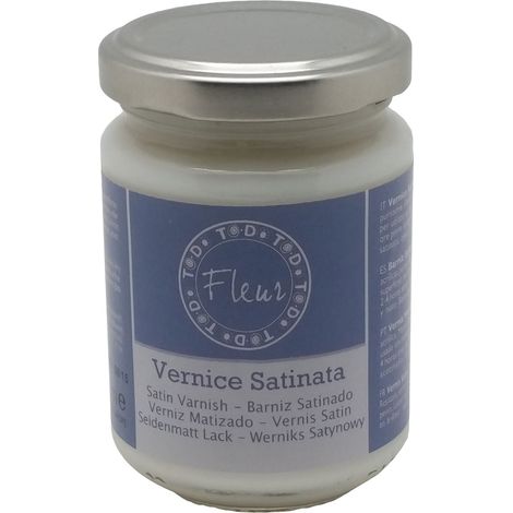 FLEUR DESIGNER'S PAINT Vernice Protettiva, 130 ml, Trasparente Satinata, Base Acqua, Monocomponente. Alta Resistenza, Non Ingiallisce ed Essiccazione Rapida, Made in Italy. (1/3)