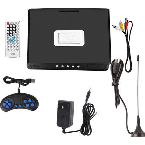 Lecteur DVD portable 9 pouces écran LCD HD, récepteur TV et radio FM avec prise américaine, lecteur de jeux TV (1/5)