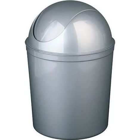 Mülleimer Plast-team swing lid 5 Liter PP Silber