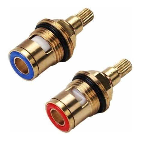 Tete A Disques Ceramique, Cartouche ThermostatiquePaire de cartouches cramique universelles de rechange pour robinet, 1/2\" Quart de tour 20 crans x 51mm
