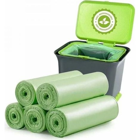 Lot de 100 sacs poubelles biodgradables de 20 litres compostables pour dchets alimentaires maison jardin couleurs mu ABRI DE JARDIN