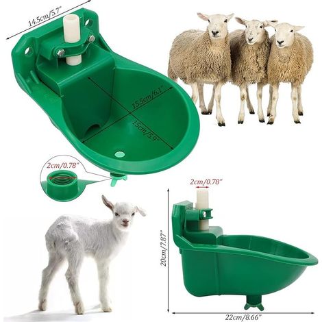 Abreuvoirs Automatiques pour Moutons, Abreuvoirs pour BéTail avec Trous de Drainage, Approvisionnement Automatique en Eau pour Chevaux, Bovins, Moutons, Porcs et Chiens, Abreuvoirs de PâTurage, Vert