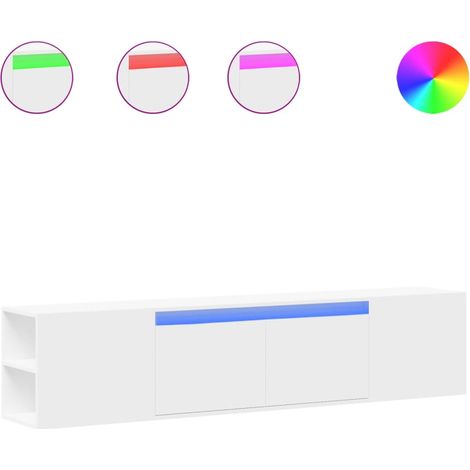 Maison Exclusive - TV-Wandschrank mit LED-Beleuchtung Weiß 180x31