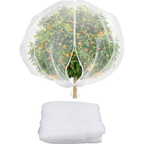 Filet de protection pour plantes jardin – Maille polyvalente 3 x 3 m avec cordon de serrage intégré, sac pratique et résistant