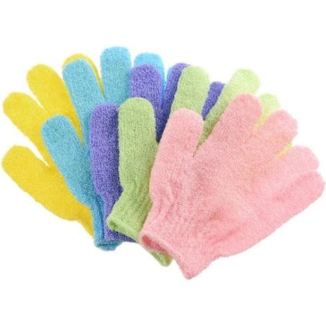 Lot de 20 gants de bain à cinq doigts gommage portable exfoliant frottant ménage dissolvant outils mitaines GANT DE TOILETTE (1/4)