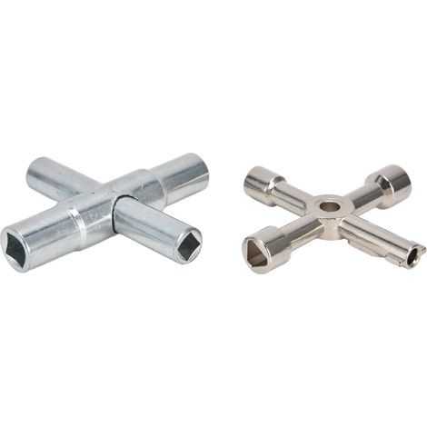 Lot de 2 clés de robinet 4 voies, robustes, compactes et portables, avec vis rotatives pratiques pour gaz de puissance (1/5)