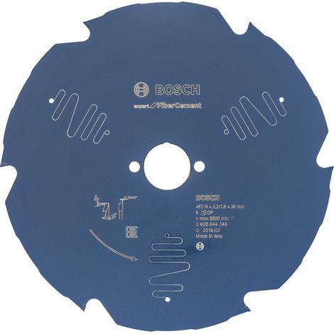 Bosch – Lame de scie circulaire pour fibrociment 216mm – Dents PCD pour longévité – Revêtement anti-corrosion – Fentes d'amortissement silencieuses (1/7)