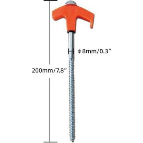 Piquets de tente à visser de 20 cm - Piquets de tente à visser et à percer, Piquets de tente robustes (1/5)