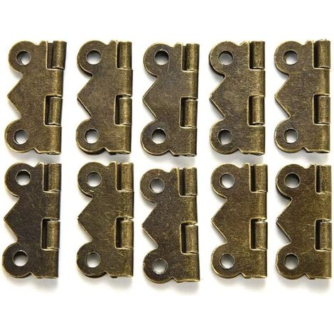 10PCS Mini Butterfly Hinges Jewelry Gift Wine Box Wood Dollhouse Wood Hinge Cabinet Hinge Jewelry Box DIY Repair 20x17mm(90 Degree) (1/5)