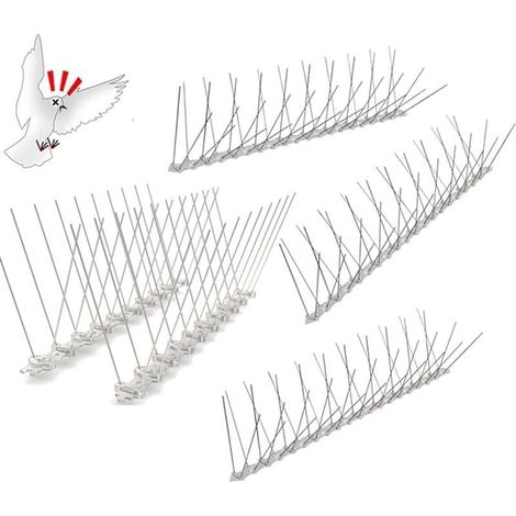 Pic Anti Pigeon Inoxydable, 1M 4 Rangées Pique Anti Pigeon Balcon, Pré-assemblé Flexible Pic Anti Oiseaux \u200bpour Moineaux Hirondelles Corneilles Chat (1/5)