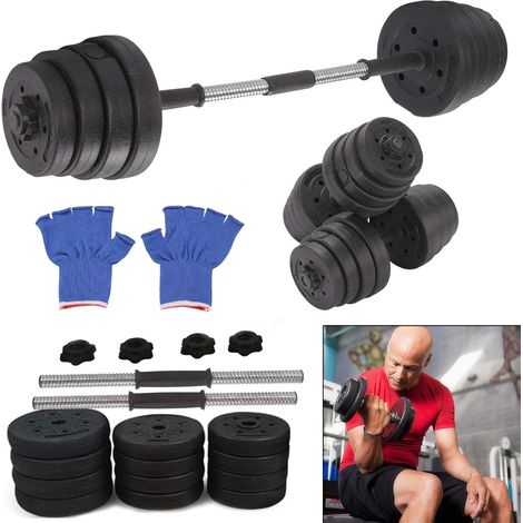 YORKING 30kg Hanteln Set verstellbare Barbell Hand Gewichtsheben Training für Home Gym Kraftübung Bodybuilding (einschließlich Handschuhe) (1/5)