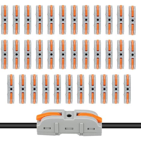 35 Pièces Connecteur Electrique Orange Grisâtre Rapide Avec Levier,Domino Electrique Raccord Electrique Idéaux pour Le Câblage Résidentiel, Automobile et Industriell (1/5)