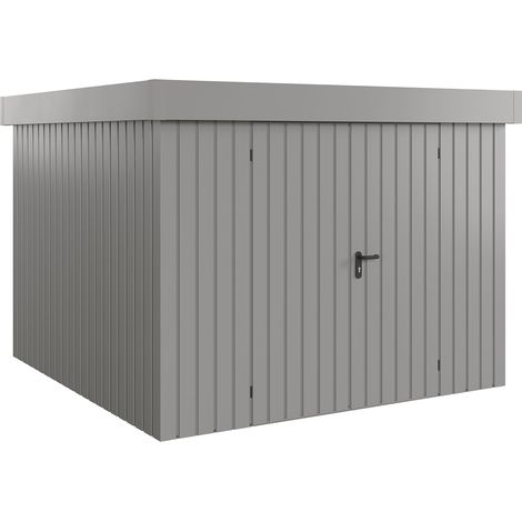 Hörmann Ecostar Metall-Gerätehaus "Euroline Trend" mit Flachdach EFD 10, graualuminium, 262 x 262 cm, 2-flüglige Tür