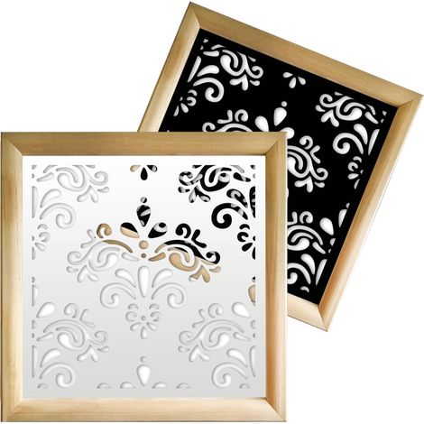 DAMASCO - Moduli Decorativi in Legno e PVC - Colore: nero - Misura: 48x48 cm (1/4)