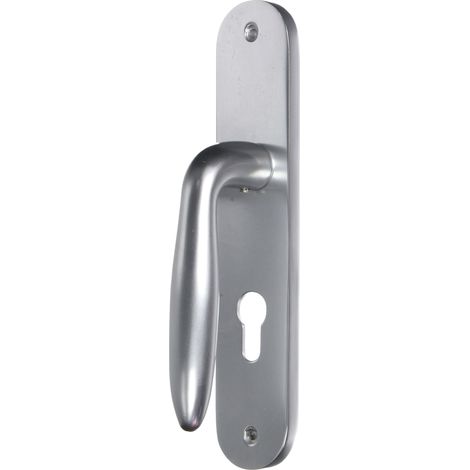DT 2000 802671 Demi poignée de porte sur plaque aluminium poignée Argent cylindre (1/2)