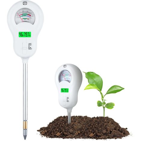 Professional 6-in-1 Soil Tester - pH, Moisture, Temperature and Light Analyzer for Gardening, Lawns, Houseplants and Agriculture (1/5)