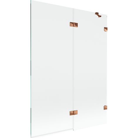 Mexen Lunar mampara de baño de 2 hojas derecha 130 x 150 cm, transparente, oro rosa - 897-130-100-60-00-P (1/5)