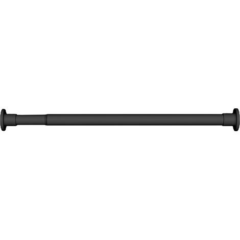 Barre de rideau de douche extensible noire, de 50 cm à 80 cm, en acier inoxydable, sans perçage. (1/5)