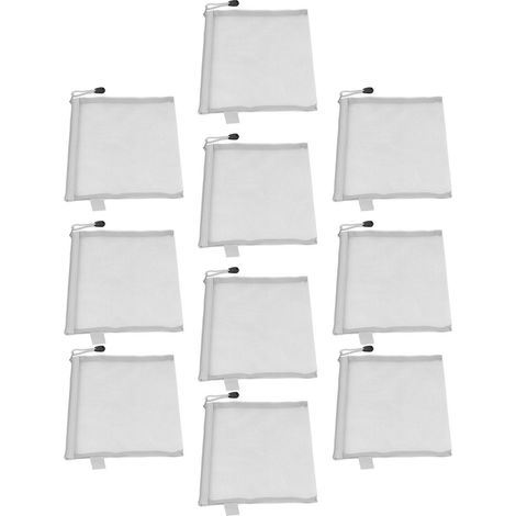 10 Stück Dokumententaschen mit Reißverschluss, wasserdicht, reißfest, A5-Papierformat, grau (1/5)