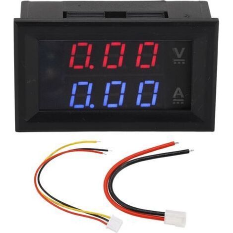 Voltmetro digitale, amperometro, tester di tensione, rilevatore di corrente, display a LED per la visualizzazione della corrente, misuratore di corrente CC 0–100 V 10 A (1/5)