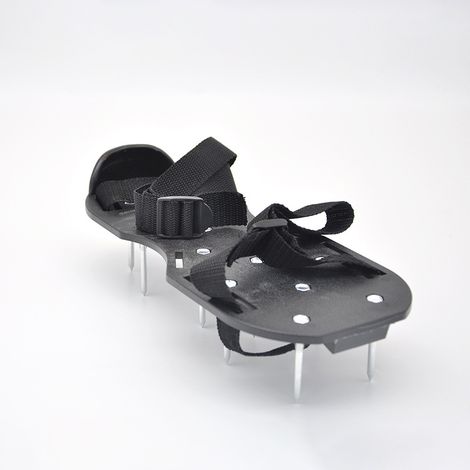 Aeratore per prato, scarpe aeratrici, aeratore per prato con 4 cinghie regolabili per giardino, cortile, nero (1/5)