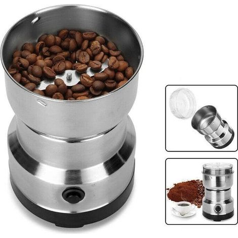 Moulin à café électrique, broie les épices, blender en acier inoxydable mat (1/5)