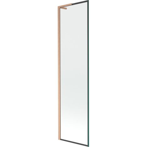 Mexen Next L paratia di vasca da bagno a 1 anta 50 x 150 cm, cornice nera, rame spazzolato - 895-050-000-03-70-65 (1/5)
