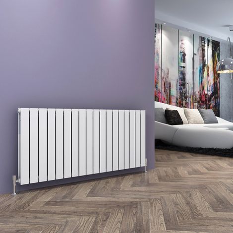ELEGANT 600x1368mm Horizontal Designer Double Flat Panel Column Radiator White Central Heating (1/5)