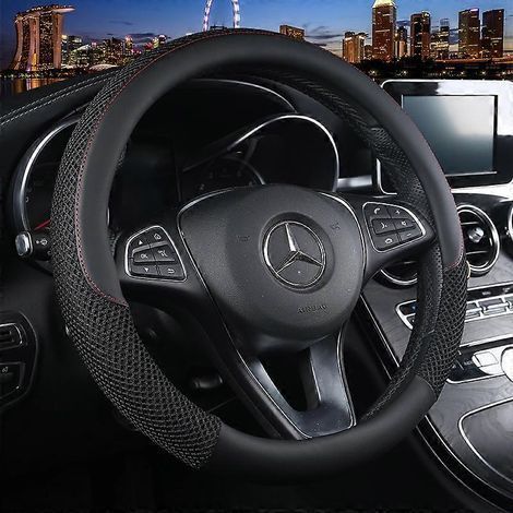 Unisex's Anti-skid Breathable Ice Silk Steering Wheel Cover 38cm (1/4)