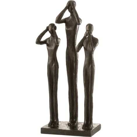 Statuette Déco "3 Personnes Debout" 41cm Marron (1/2)