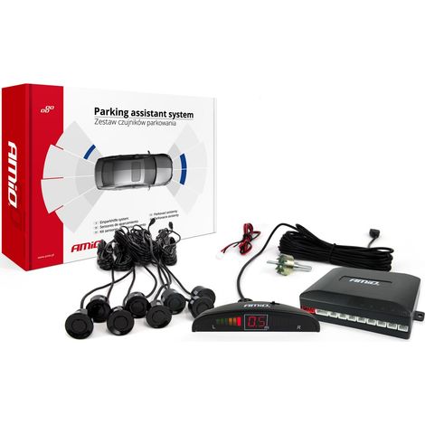 Kit de sensores de estacionamiento traseros LED, 8 sensores, negro, amio-01560 (1/5)
