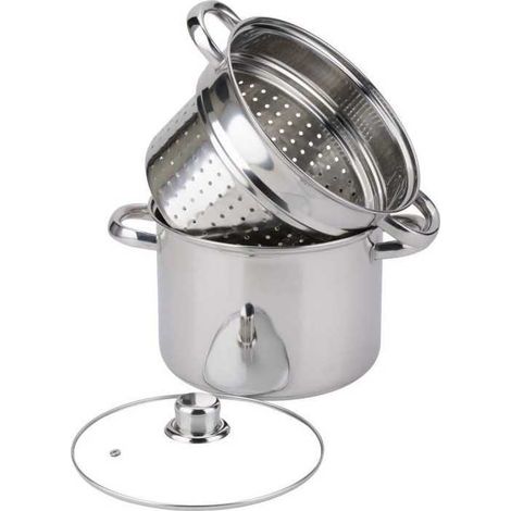 Baumalu Nudelkochtopf Edelstahl 20 cm Silber