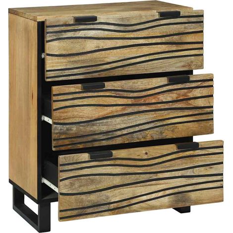 Sideboard/Anrichte/Buffet Braun 60 x 33.5 x 75 cm Massivholz Mango LXWW224956 (1/5)