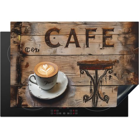 Induction Hob Protector Cafe - Wood - Coffee - Shelves 76x51.5 cm