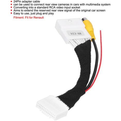 Reverse Parking Camera Connection Cable 24Pin RCA Adapter Line Wiring Fit for Renault (1/5)